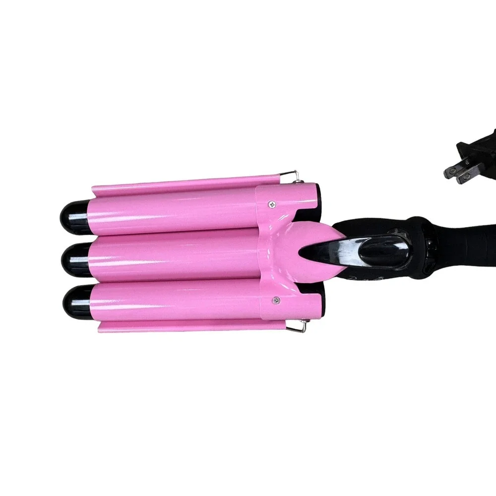 Three Barrel Curling Iron Wand Digital Lcd Temperature Display Ceramic‎ 110-240V